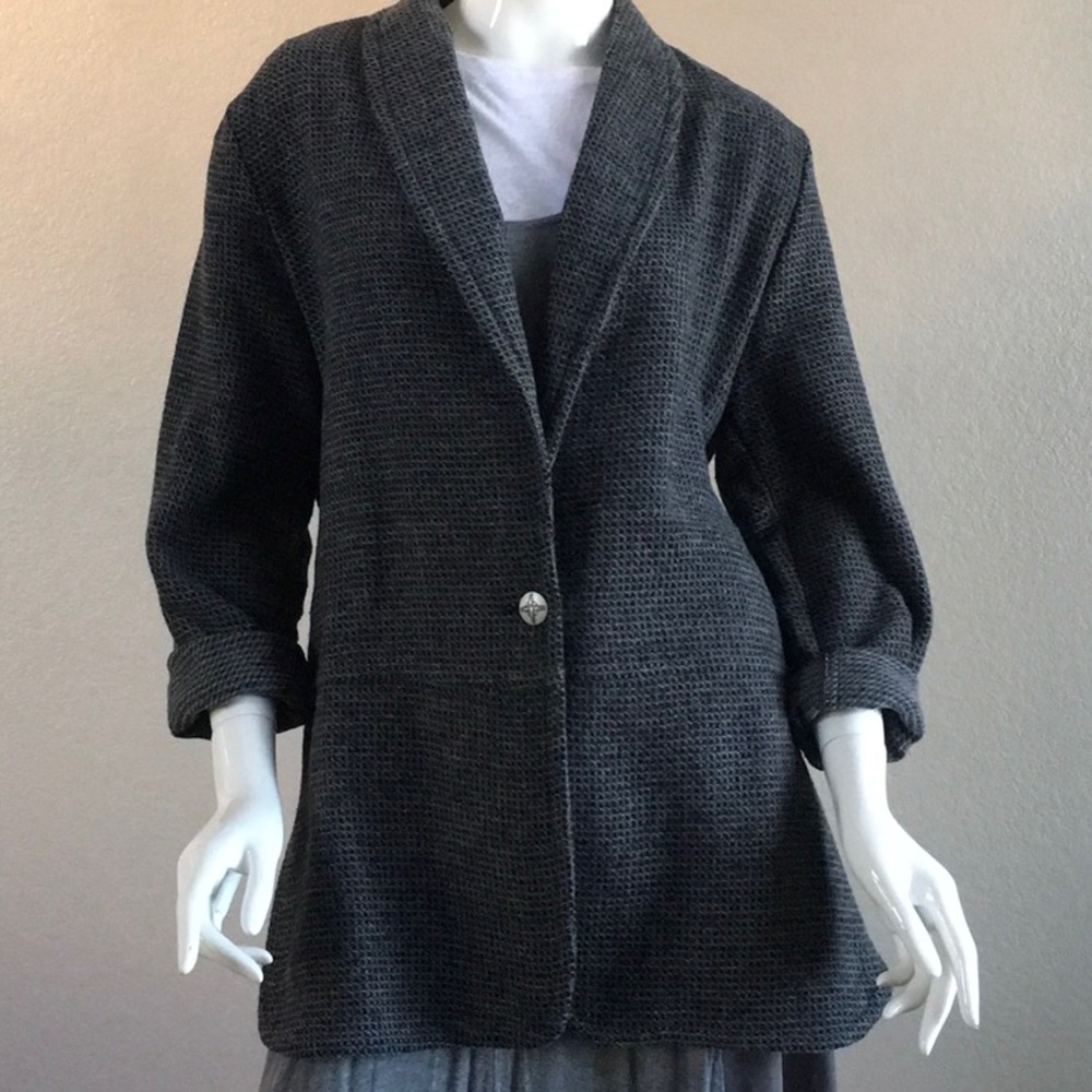 Nwot Gray One-Button Front Duster Jacket - image 1